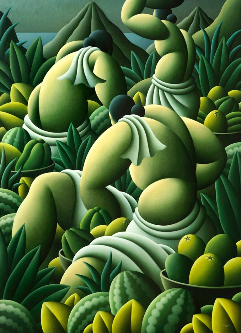 Harvest of the Golden Orchard, 200x145 cm, 2024, oil on canvas